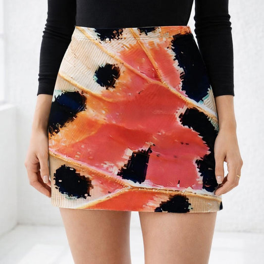 Coral Fracture | Mini Skirt | Abstract Print — design detail