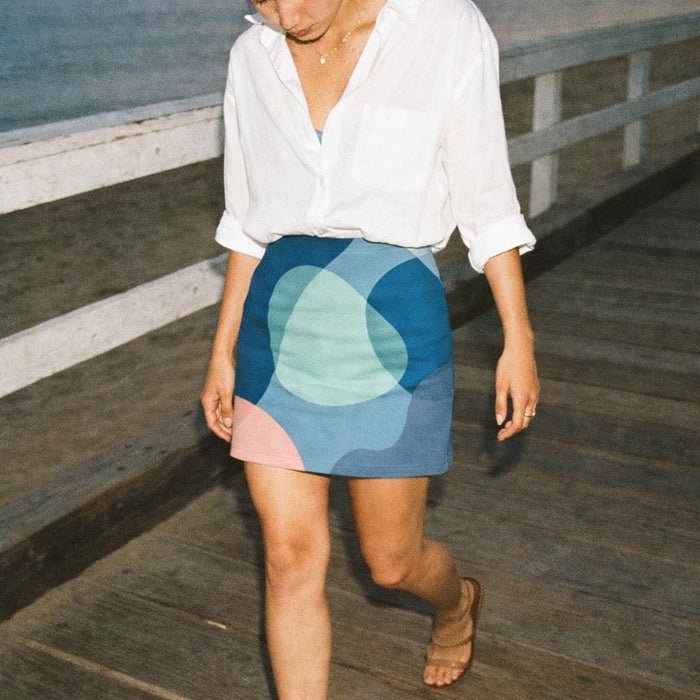 Aqua Flow | Mini Skirt | Cool Tones — lifestyle