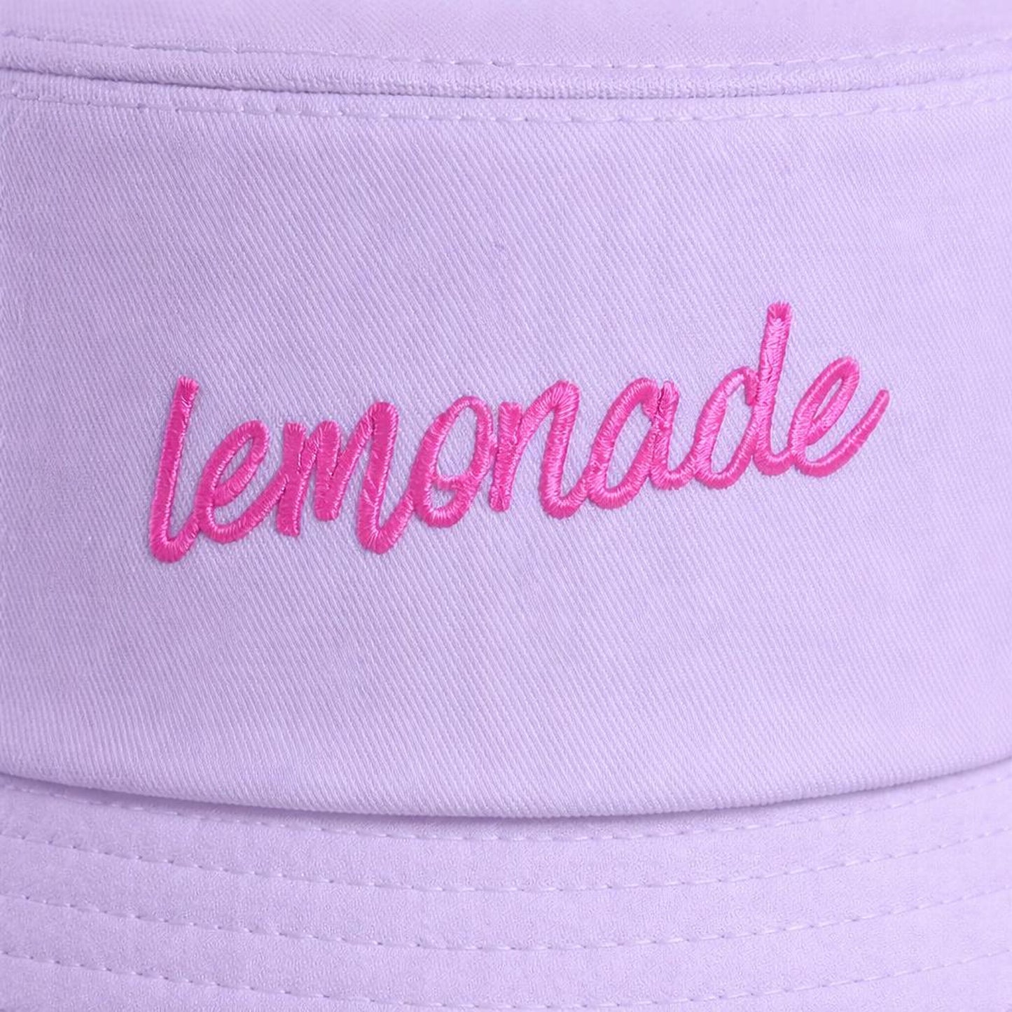 Lemonade Dream | Bucket Hat | Embroidered Pink Cursive · lifestyle