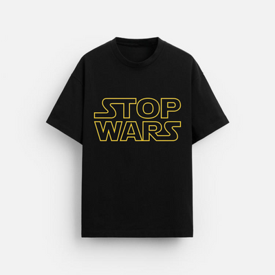 Stop Wars | Oversized T-Shirt | Bold Yellow Graphic