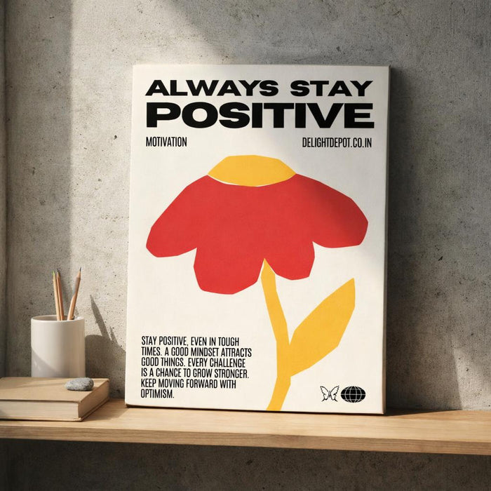 Always Stay Positive | A3 Poster | Red Flower Motivation — lifestyle