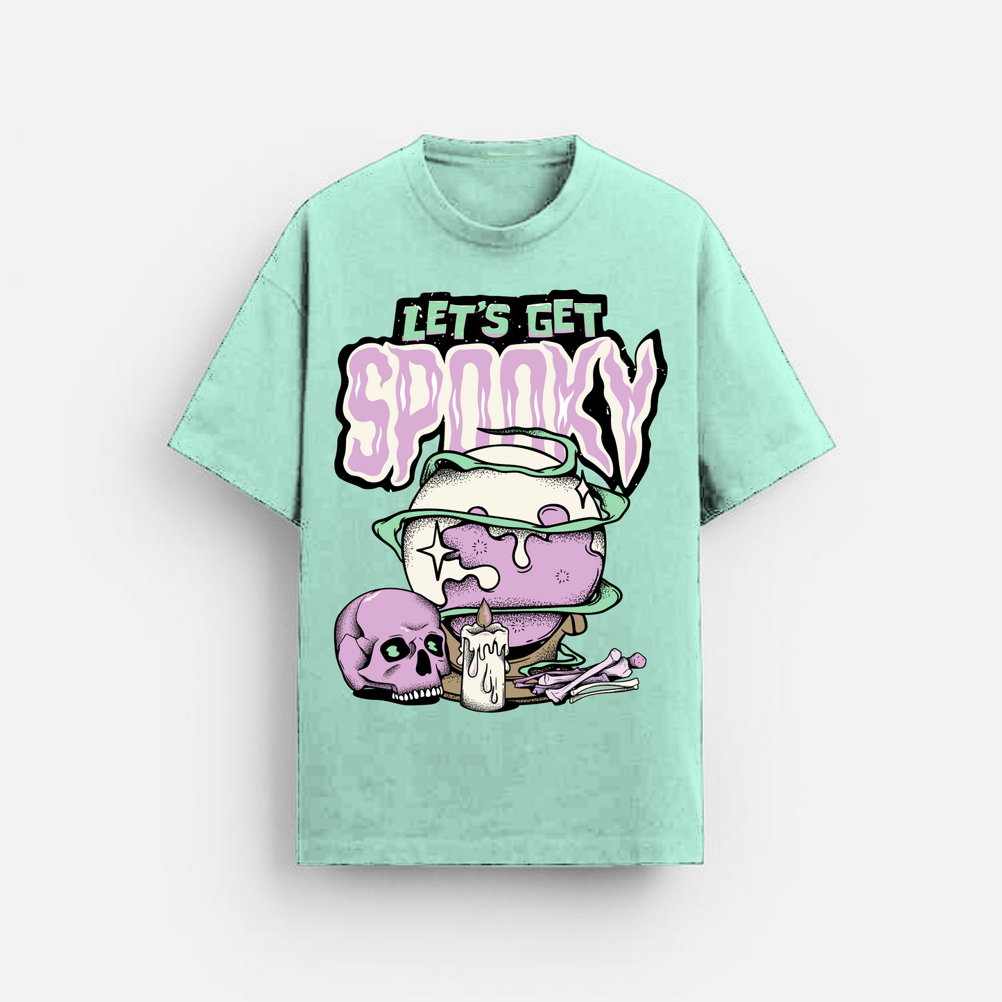 Lets Get Spooky - Oversized Classic T-Shirt Mint