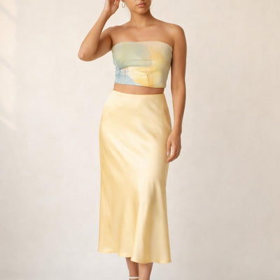 Golden Mist | Tube Top | Soft Leaf Fade — front view