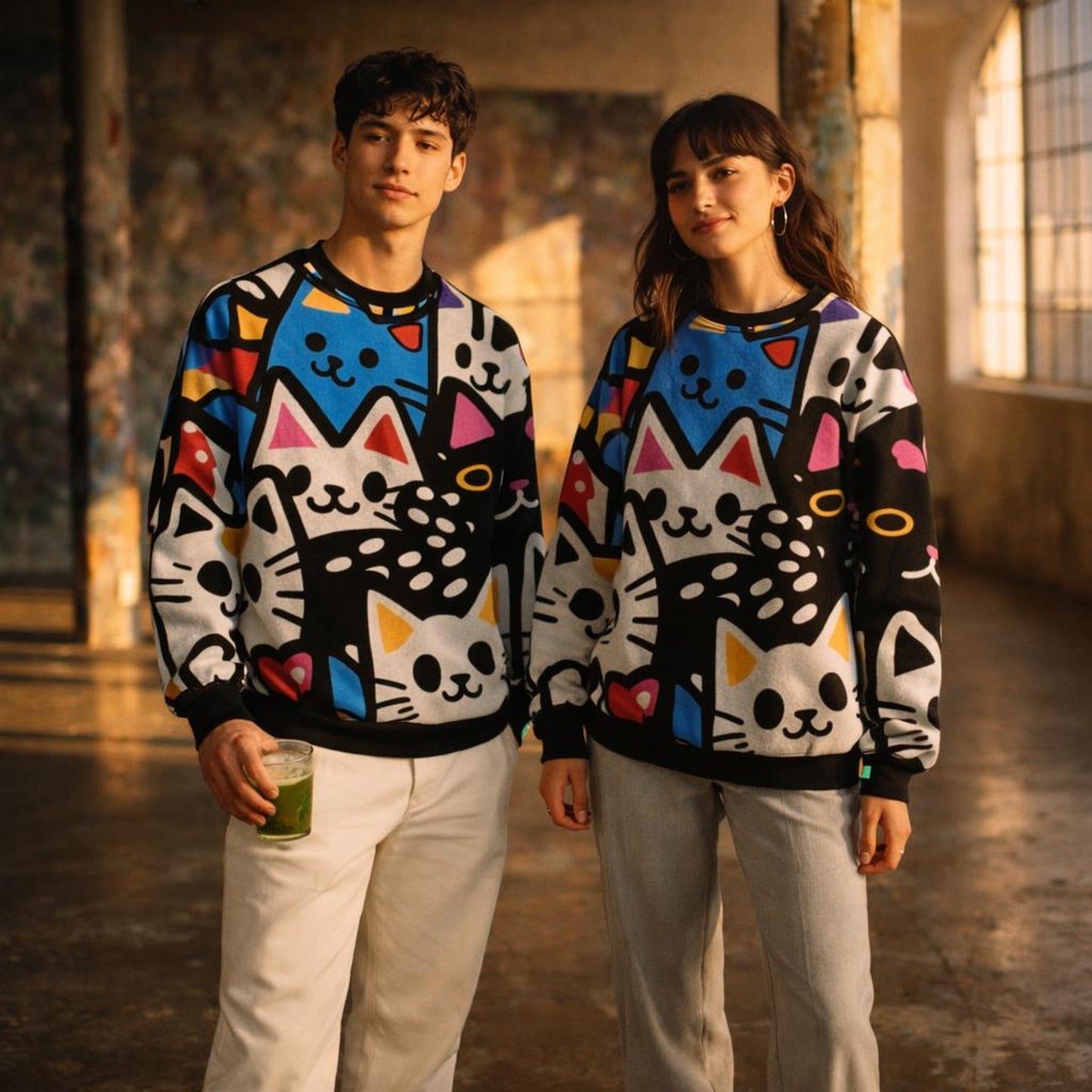 Cat Chaos | Graffiti Vibe | Multicolor Sweatshirt — lifestyle