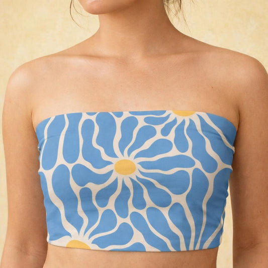 Blue Bloom Burst | Tube Top | Abstract Floral — design detail