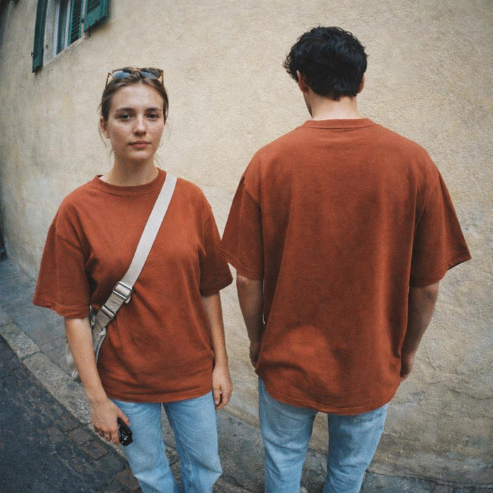 Warm Earth | Oversized T-Shirt | Plain Orange — back view
