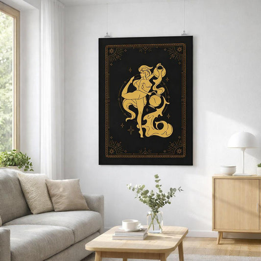 Aquarius | A3 Poster | Zodiac Wall Art — front view