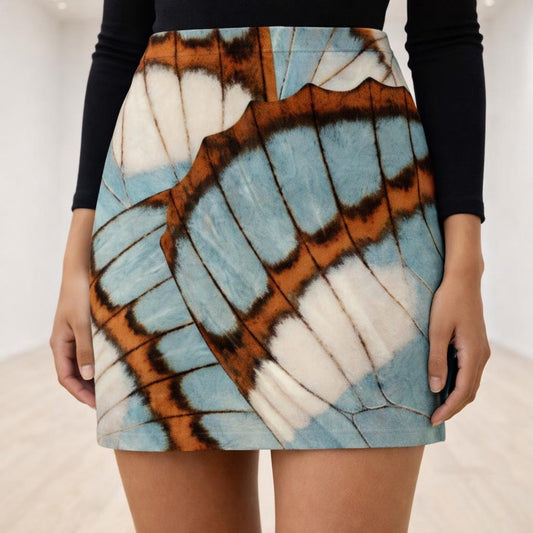 Azure Monarch | Mini Skirt | Butterfly Wing Graphic — design detail