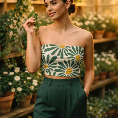Hari Phool | Tube Top | Daisy Print White · lifestyle