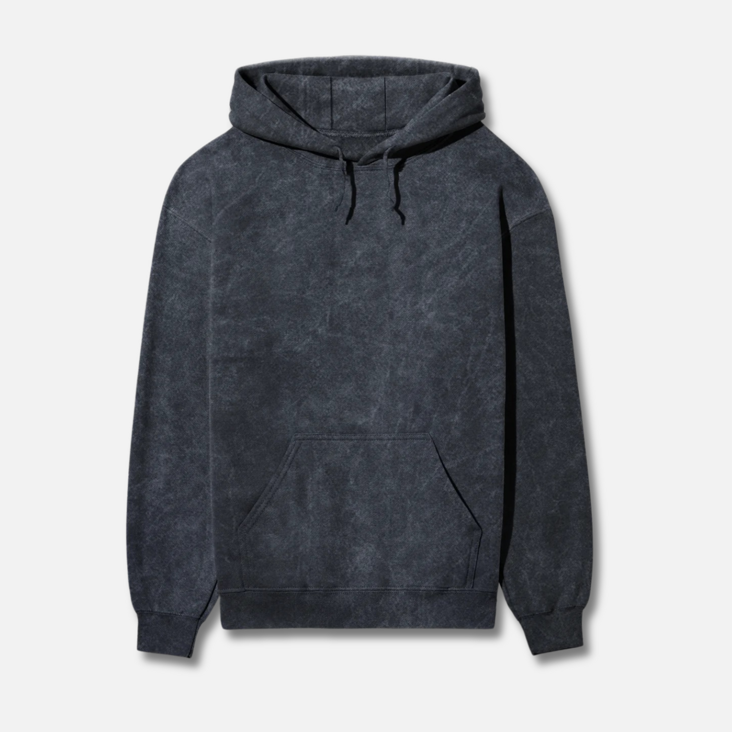 Bold Waves | Plain Solid | Acid-Washed Navy Blue Hoodie