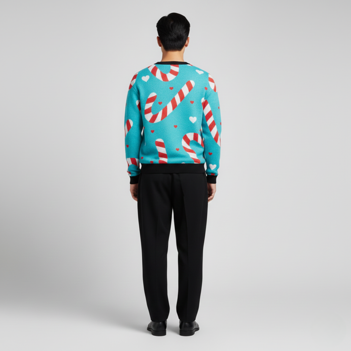 Candy Cane Crush | Sweatshirt | Aqua & Red