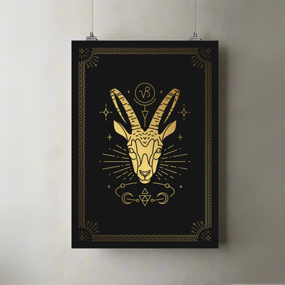 Capricorn | A3 Poster | Gold Foil Zodiac