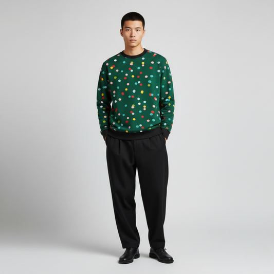 Confetti Pop | Playful Dots | Festive Green | Unisex Sweatshirt