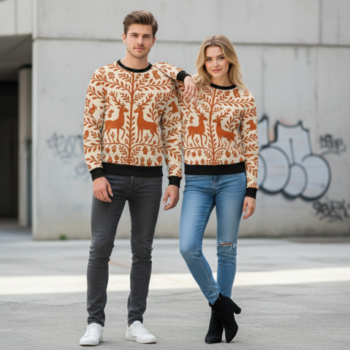 Folk Garden Sweatshirt | Terracotta Florals | Delight Depot