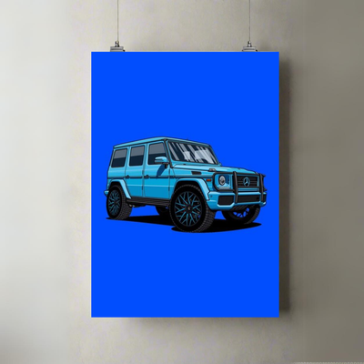 G Wagon Blue | Poster | Mercedes-Benz Side Profile