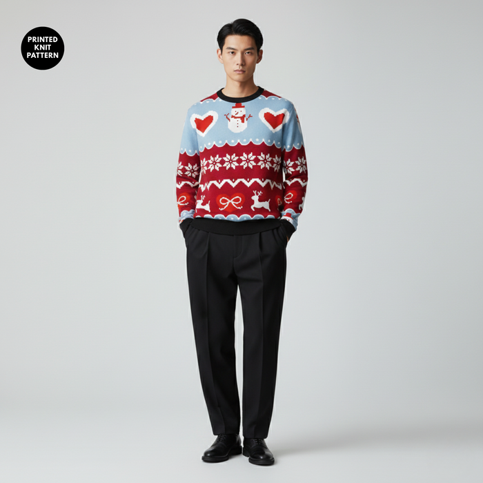 Snowman & Love | Sweatshirt | Red Blue Heart