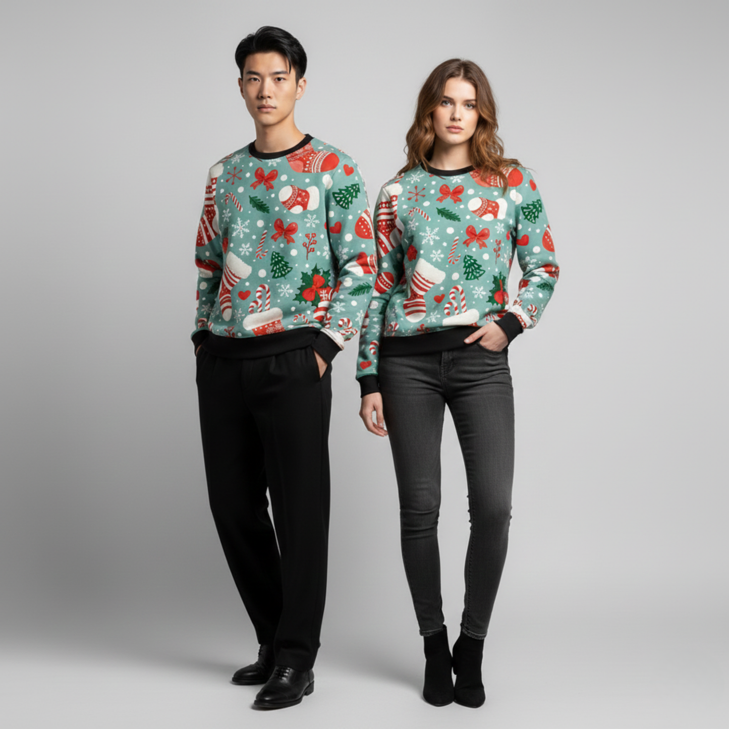 Holiday Pop Mix | Christmas Icons | Mint Green | Unisex Sweatshirt