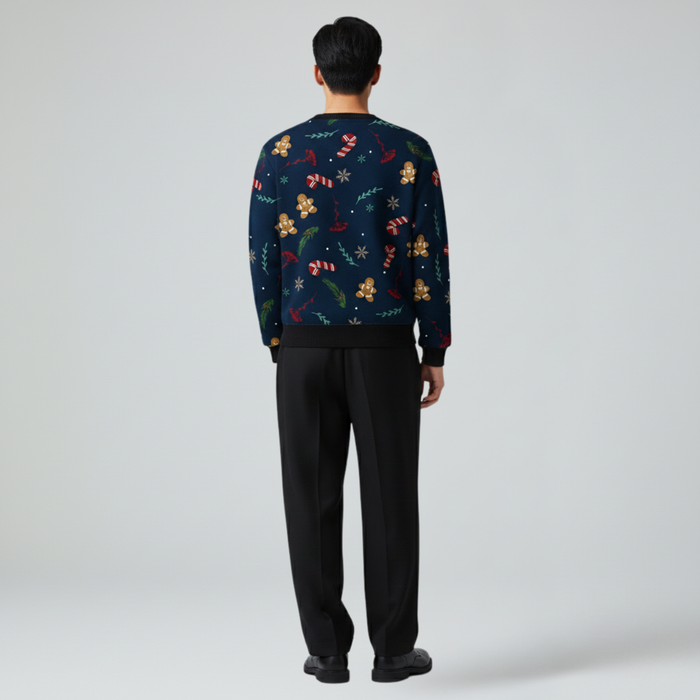 Holiday Sprinkle | Sweatshirt | Navy with Red, Green & Gold
