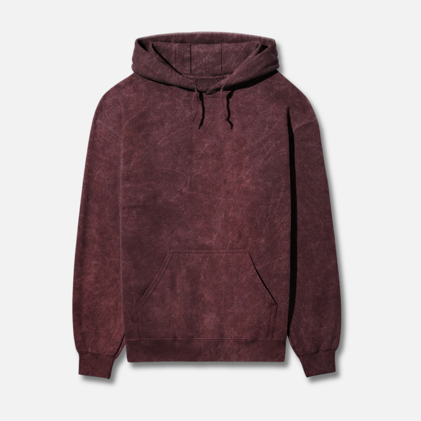 Bold Elegance | Plain Solid | Acid-Washed Maroon Hoodie
