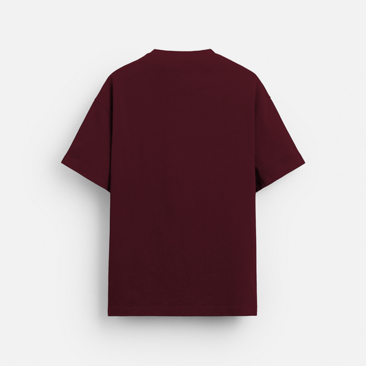 Maroon Plain - Oversized Classic T-Shirt