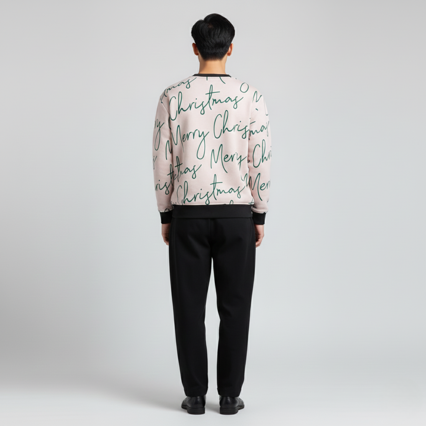 Merry Script Calm | Christmas Typography | Soft Beige | Unisex Sweatshirt