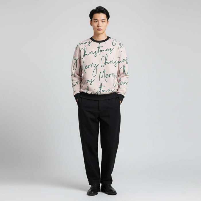 Merry Script Calm | Sweatshirt | Black Cursive