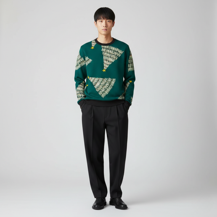 Minimal Tree Charm | Sweatshirt | Deep Green