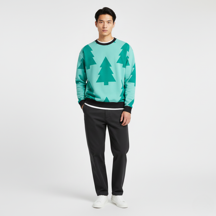 Mint Forest Pop | Sweatshirt | Pine Tree Graphic