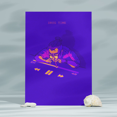 Drug Time | A3 Poster | Purple Pool Party