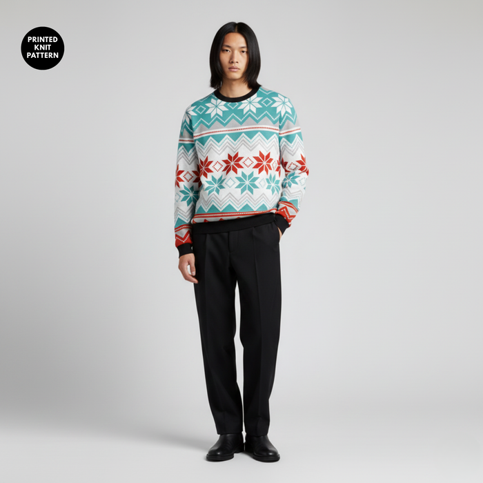 Nordic Teal | Sweatshirt | Fair Isle Geometric