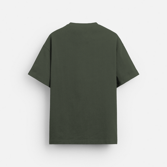 Olive Green Plain - Oversized Classic T-Shirt