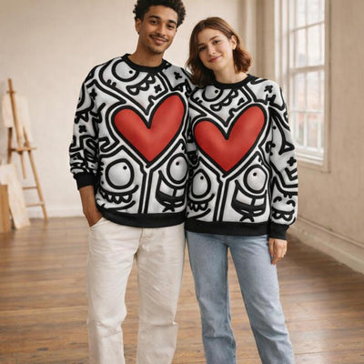 Doodle Rush | Sweatshirt | Red Heart Pop — front view