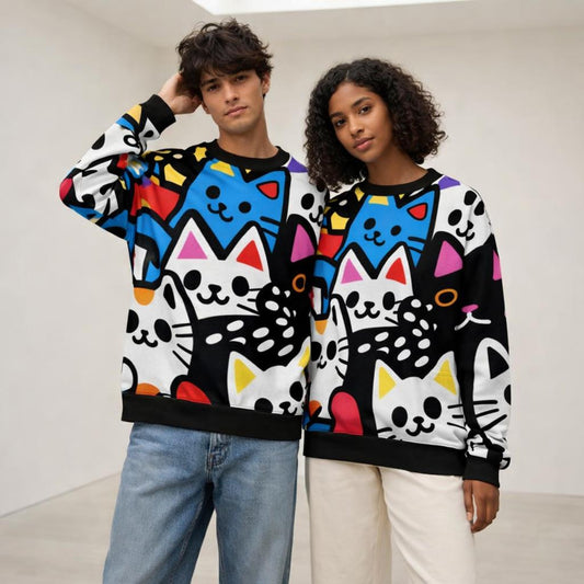 Cat Chaos | Graffiti Vibe | Multicolor Sweatshirt — design detail