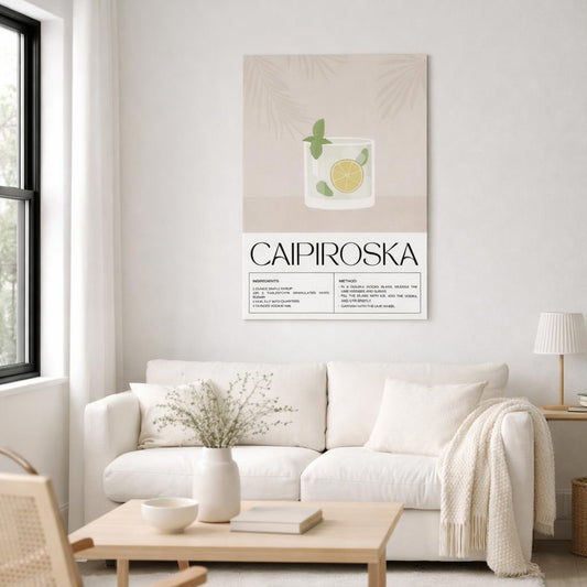 Caipiroska Recipe | A3 Poster | Cocktail Illustration — front view