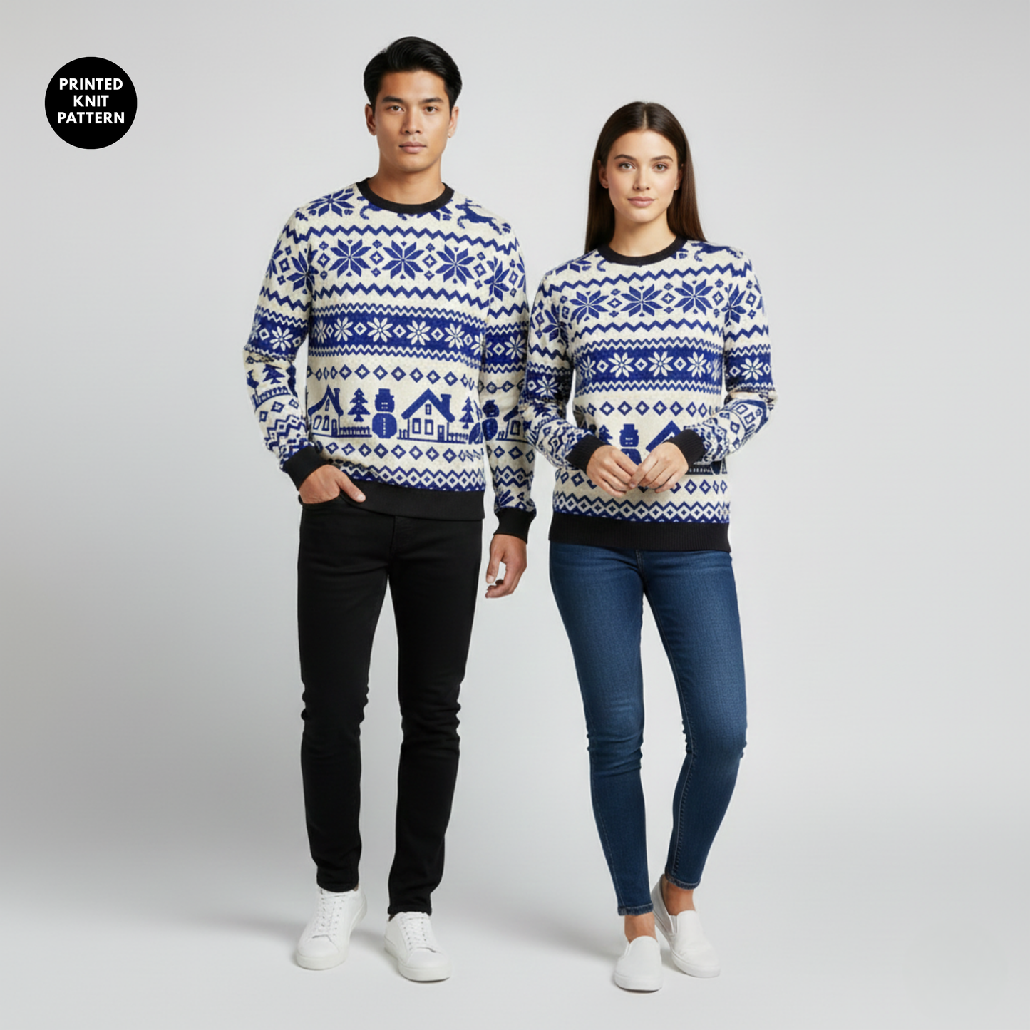 NordicFrost | WinterElegance | SilentSnow | Blue Christmas Sweatshirt