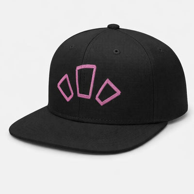 Pink Triangles | Snapback Cap | Black Cotton · front view