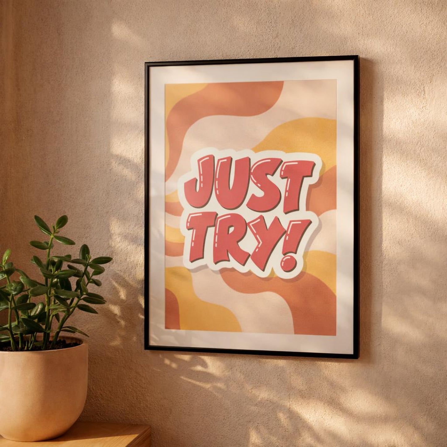 Just Try | A3 Poster | Gradient Wave · design detail