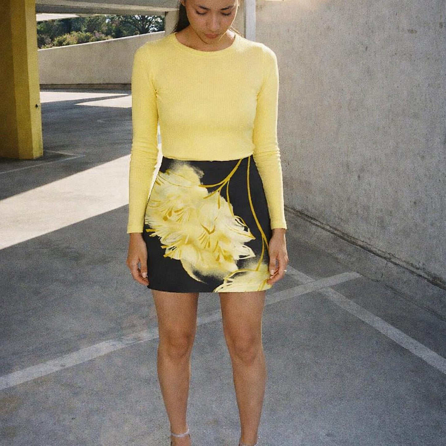 Golden Night Bloom | Mini Skirt | Floral — lifestyle