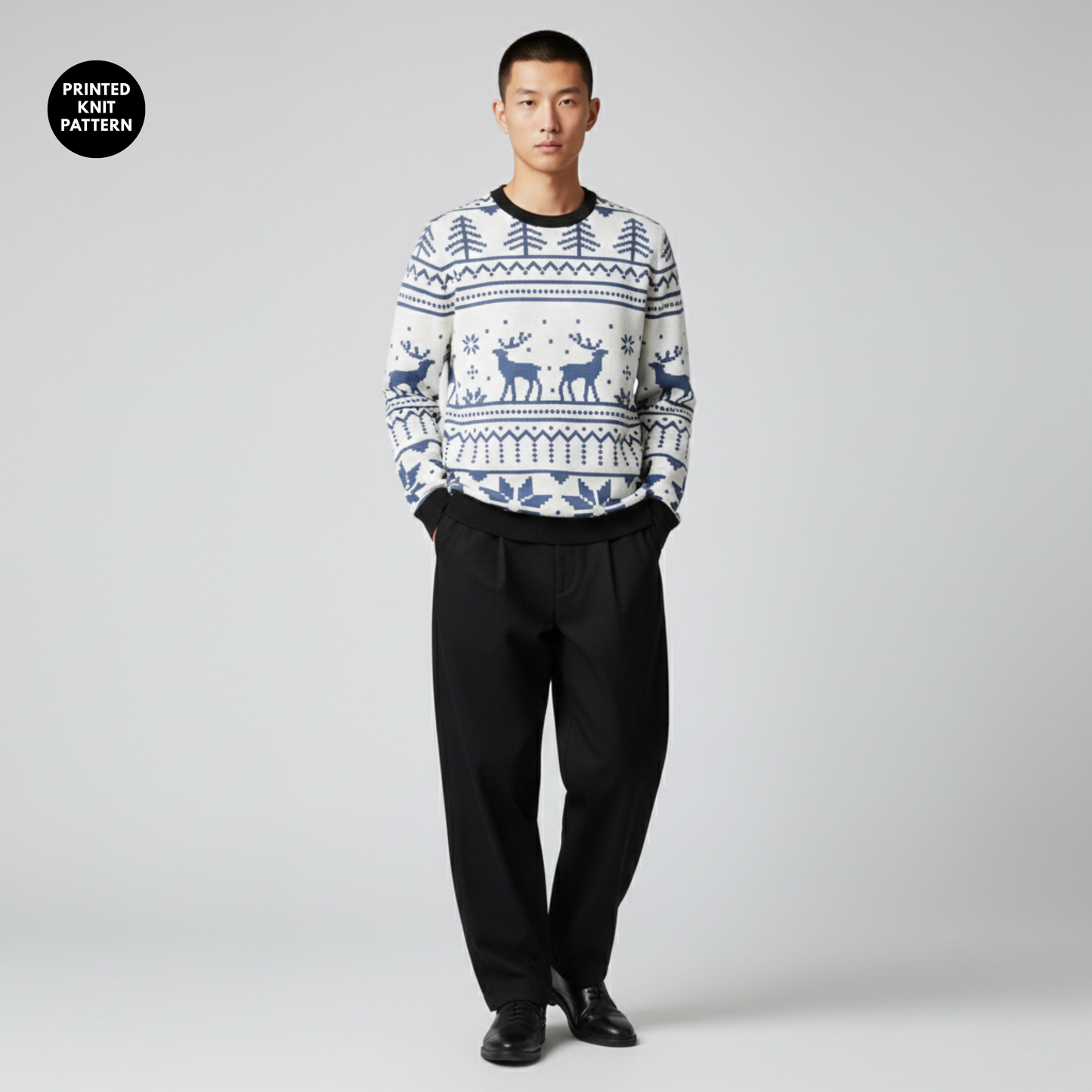 Winter Classic | Nordic Pattern | Festive Style | Off-White Sweatshirt