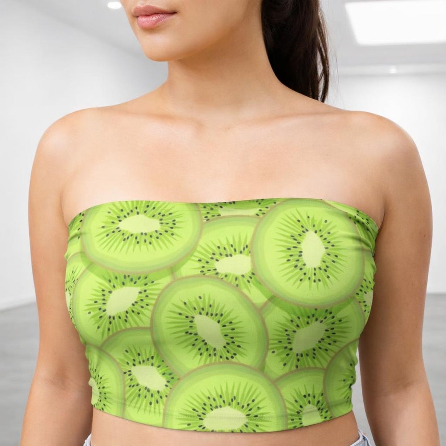 Kiwi Pop | Tube Top | White · front view