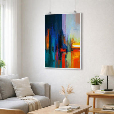 Chromatic Burst | A3 Poster | Abstract Brushstroke — front view