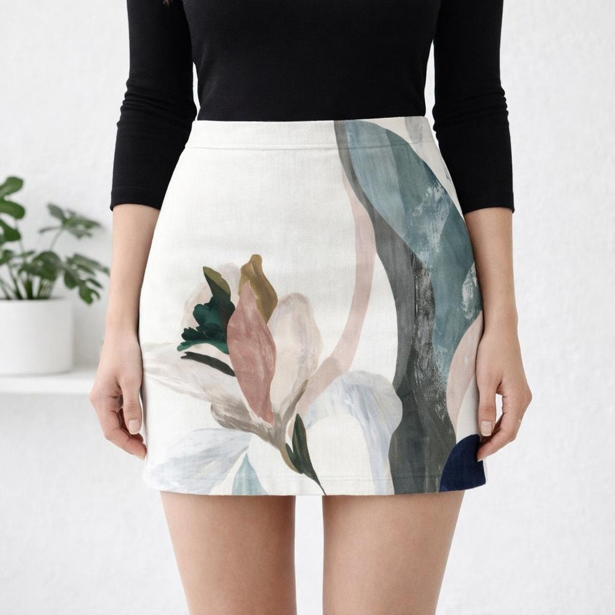 Pastel Petal | Mini Skirt | Floral Print · front view