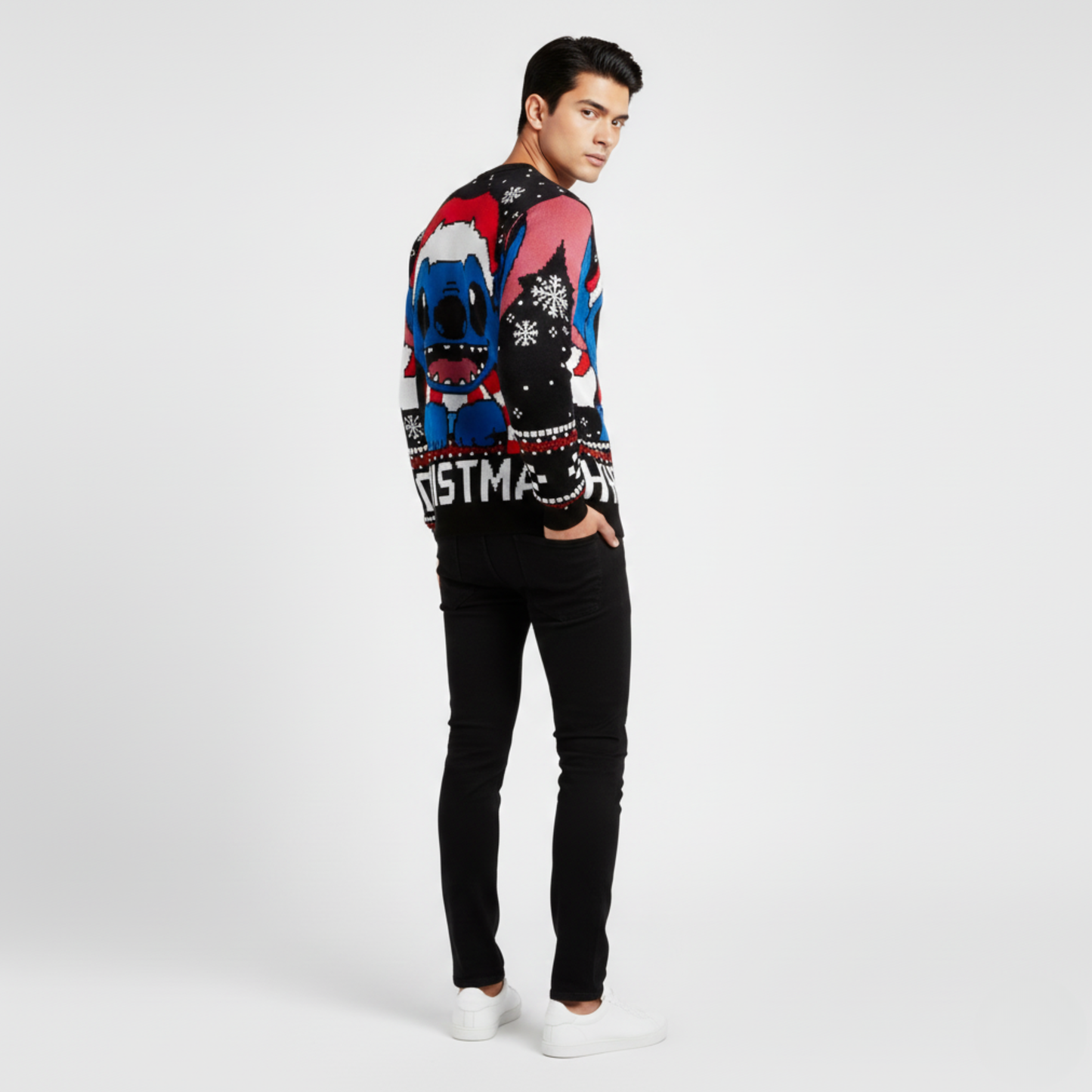 PixelNoel | Ohana | UglyChristmas Print| Black Sweatshirt