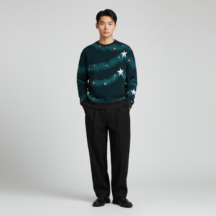 Evergreen Branches | Sweatshirt | Dark Teal