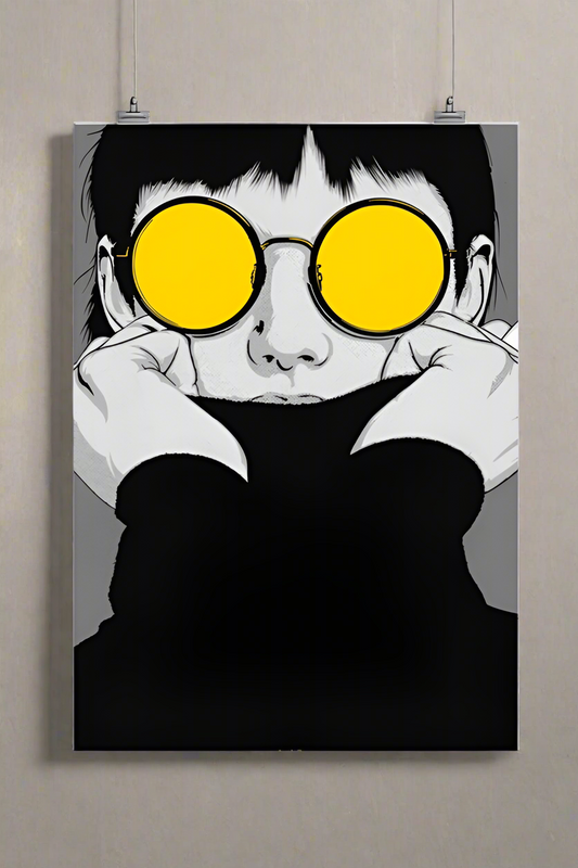 Black And Yellow | Sunglasses | Premium A3 Poster