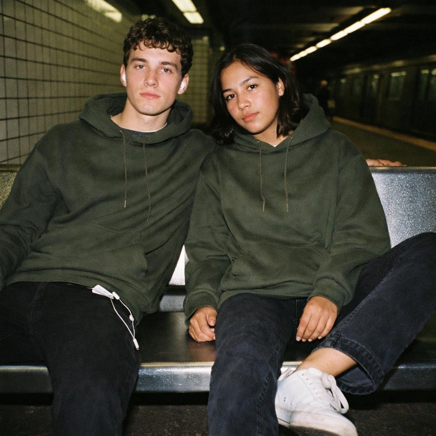 Earthy Vibes | Hoodie | Olive Green — front view