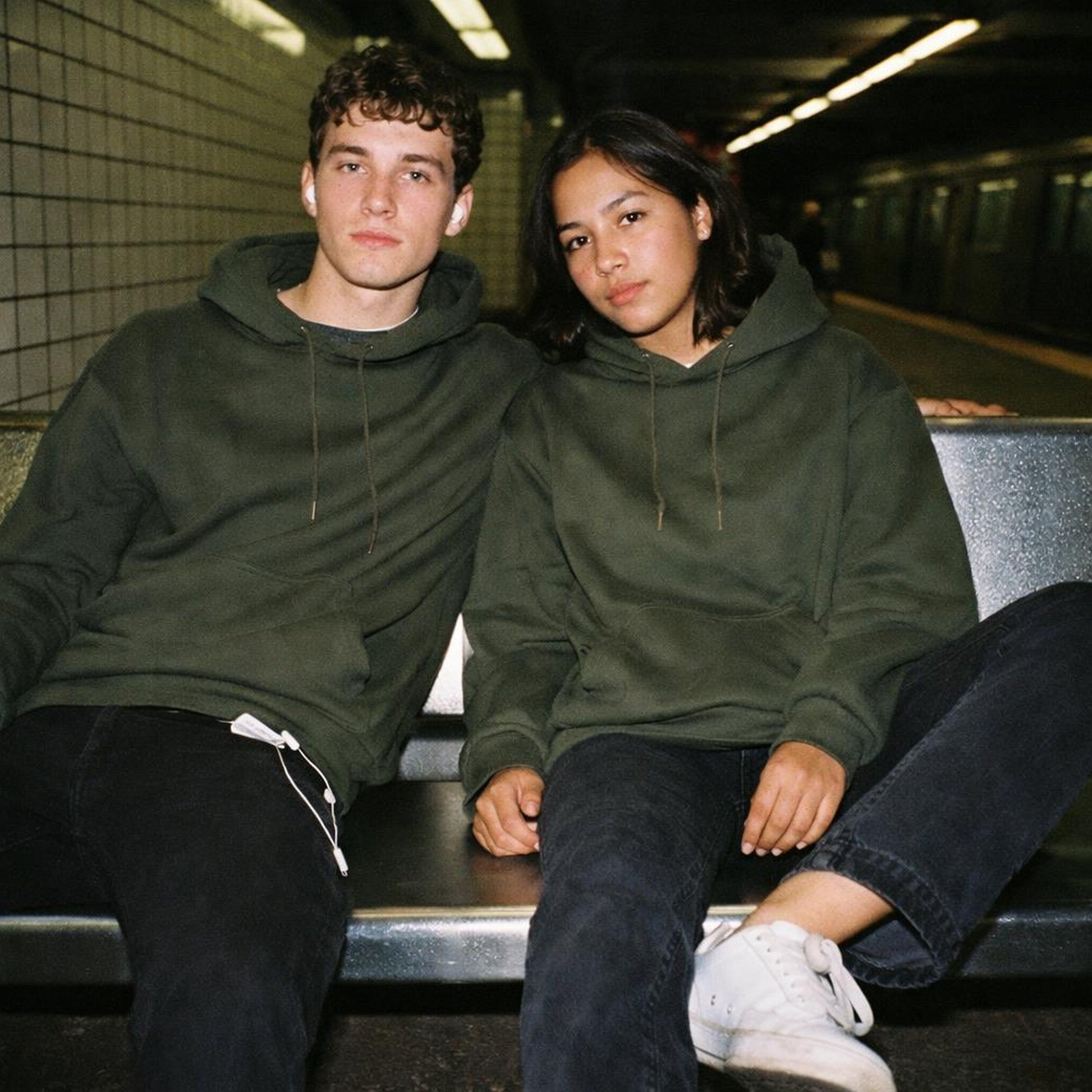 Earthy Vibes | Hoodie | Olive Green — front view