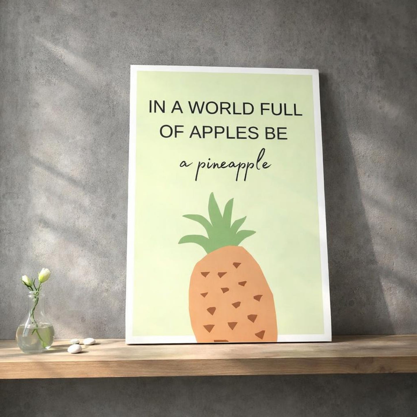 Pineapple Energy | A3 Poster | Light Green & Orange — lifestyle