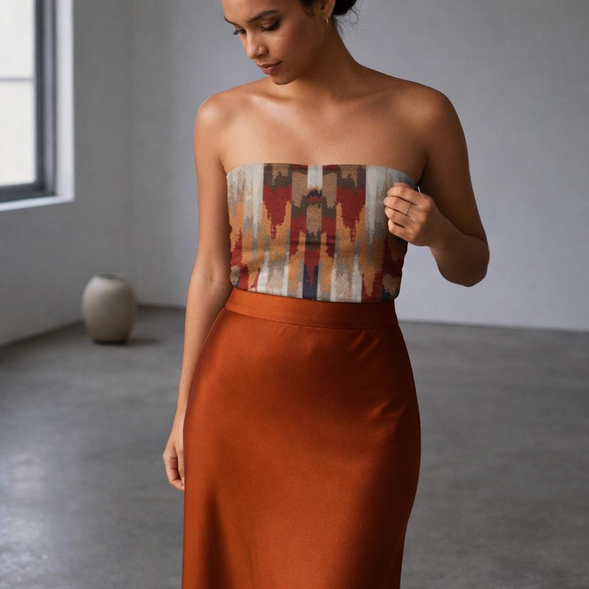 Desert Strata | Tube Top | Diagonal Stripe — lifestyle