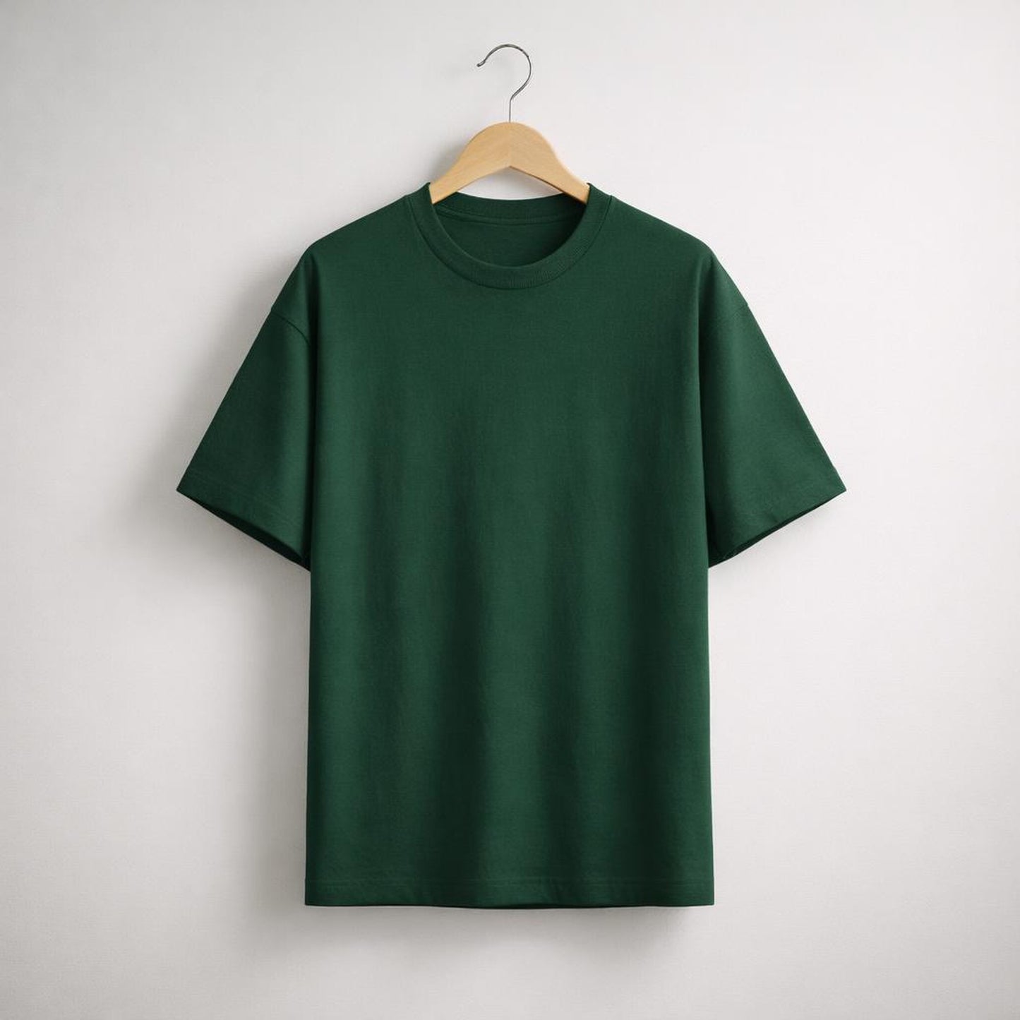 Bottle Green Plain | Oversized T-Shirt | Minimalist — front view